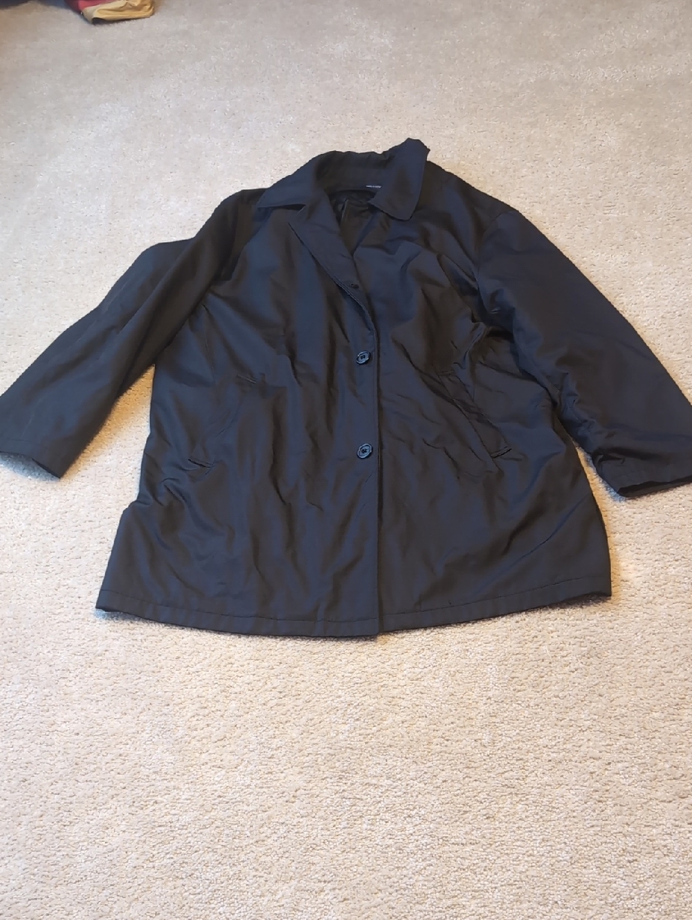 Nautica Black Classic Single-Breasted Raincoat